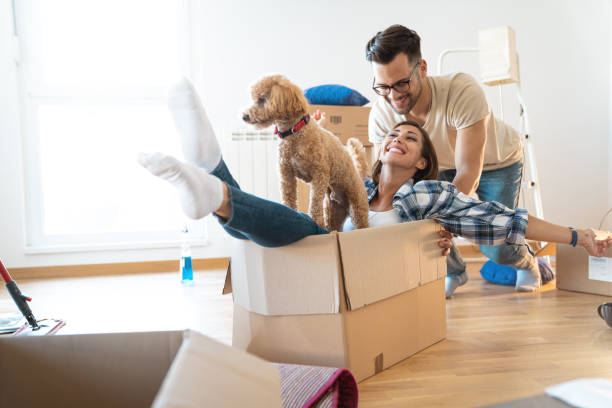 Moving Couple with Dog
