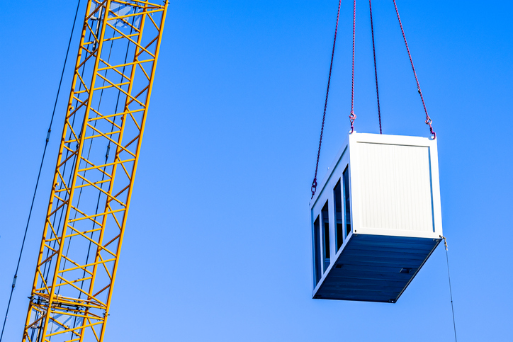 mobile office at a crane