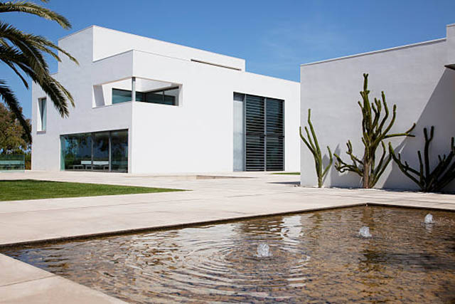 Beautiful house with fountain