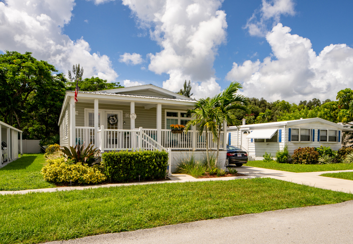 Mobile home neighborhood Boynton Beach Florida USA retirement community