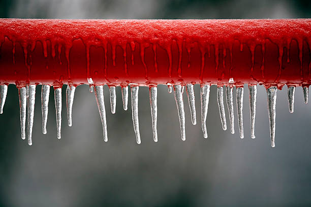 red frozen metal bar